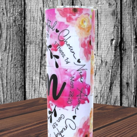 I Am 20 oz Skinny Tumbler with bible scripture - Picture 5 of 5